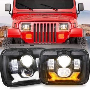 1987-1995 Jeep YJ Led Headlights 5x7 Projector Headlights Jeep Wrangler Headlights Pjazza