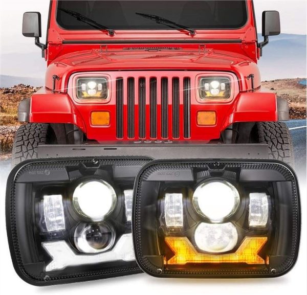 1987-1995 Jeep YJ Led Headlights 5x7 Projector Headlights Jeep Wrangler Headlights Pjazza