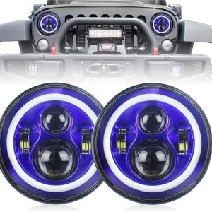 7 Inch Blue Halo Lights Jeep Wrangler Blue Halo Headlights Għal Jeep JK