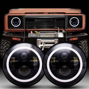 7 Inch Land Rover Defender Led Headlight Upgrade Halo Headlights Għal Defender 90 110