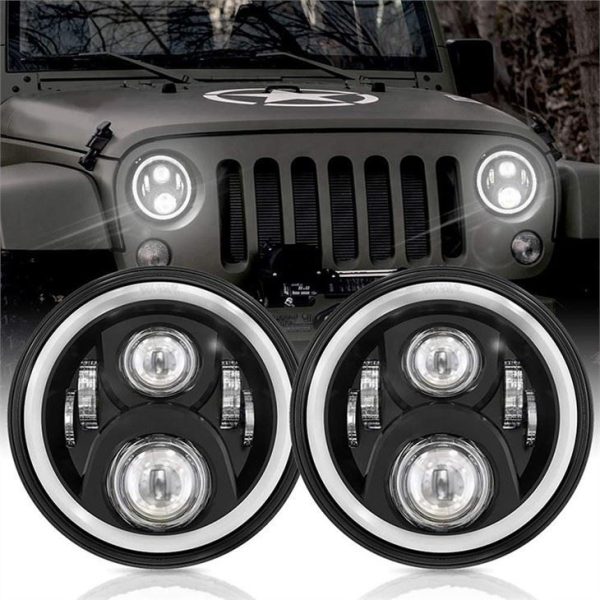 7 Fanali ta' quddiem LED pulzier Għal Jeep Wrangler JK 2007-2017