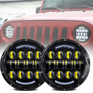 7 Inch Led Headlight 80W Għall-Jeep Wrangler JK Bil-Qaddis Matul Ix-Dawl tad-Dawl tas-Sinjal