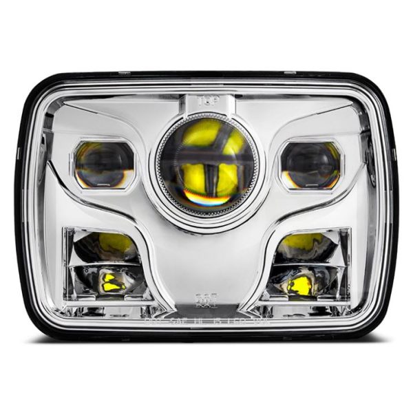 Rettangolu tal-Chrome Iswed 5x7 Inch Led Headligt 12v 24v Headlights