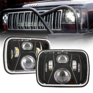 5x7 pulzier LED Rettangolu ta 'quddiem 60W Bil-Hi / Lo Beam Għal Jeep YJ XJ MJ & Għal Off-road