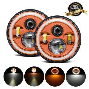 DOT Approvat 7 pulzier Round Led Headlight Għal Partijiet tal-Mutur