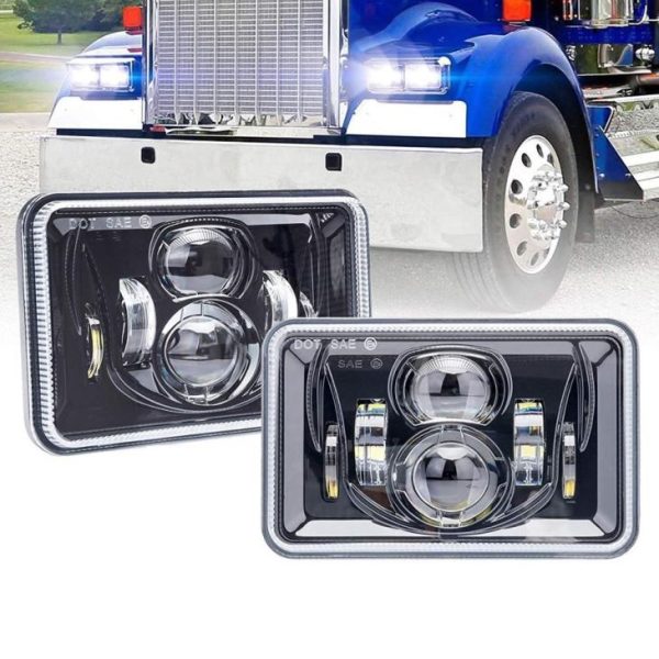 DOT SAE Kenworth Led Headlights Truck 4x6 Inch Led Headlights Għal Kenworth T400 T600 T800 W900B W900L