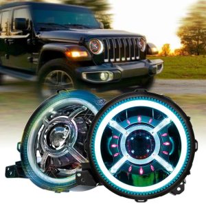 9 Inch Round Jeep JL 2018 RGB Jeep Wrangler Ring Jeep li Jbiddel il-Karozzi Dwal Led