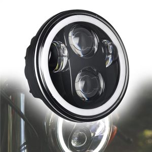Morsun 40w 5 3/4 Pulzier LED Headlight Projector Għal Harley Davidson Muturi Fanali ta 'quddiem Chrome Iswed