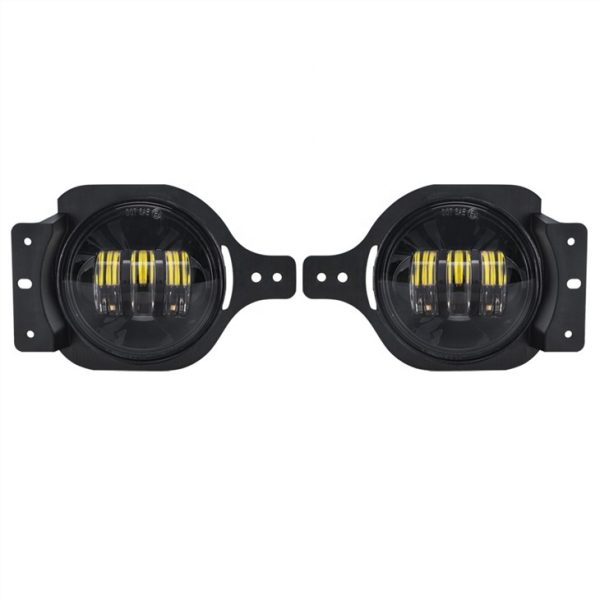 Morsun 4inch Fog Light With Bracket Għal Jeep Wrangler JL JLU Rubicon Black Chrome Light