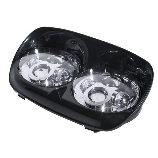 Morsun 5.75inch Chorm Black LED Double Headlamp Għal Road Glide Headlight Beam Beam