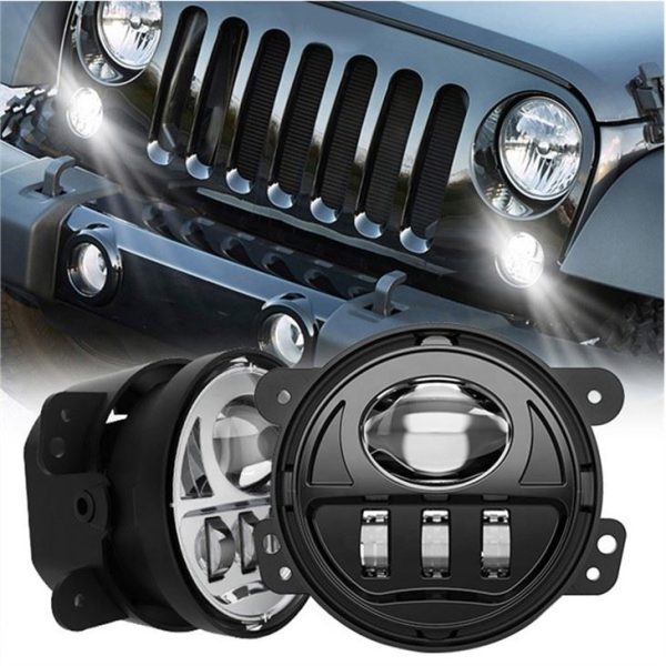 Morsun Car Aċċessorji 4inch Fog Light Għal Jeep Wrangler JK LED Dawl taċ-Ċpar