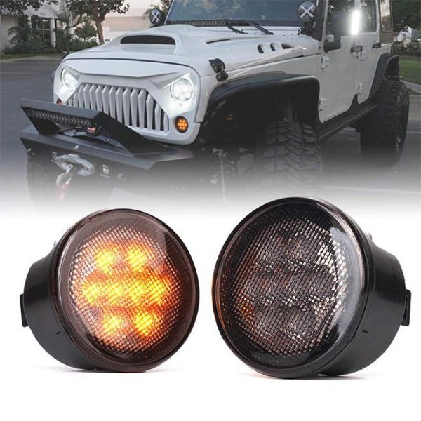 Sistema tad-Dawl tal-Karozza Morsun LED Front Grill Turn Signal Għall-2007-2016 Wrangler Jk Tj