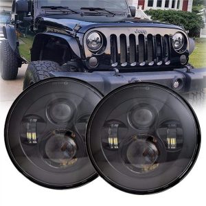 Morsun High Low Beam Round Led Headlight Projector Għal 07-15 Jeep Wrangler JK 2 Door