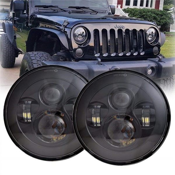 Morsun High Low Beam Round Led Headlight Projector Għal 07-15 Jeep Wrangler JK 2 Door