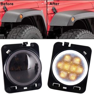 Dawl tas-Sinjal tad-Dawl Morsun LED Għal Wrangler Jk Għal Jeep Wrangler Flare Fender With Halo