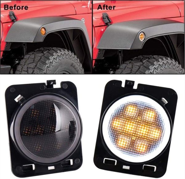 Dawl tas-Sinjal tad-Dawl Morsun LED Għal Wrangler Jk Għal Jeep Wrangler Flare Fender With Halo