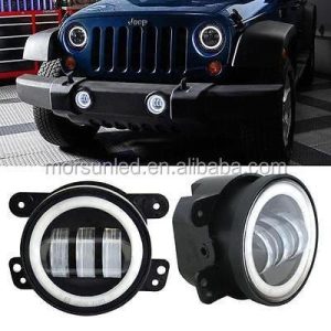 Dawl taċ-Ċpar LED Morsun Round Għal Jeep Wrangler JK JKU TJ LJ 4inch Light With Halo DRL