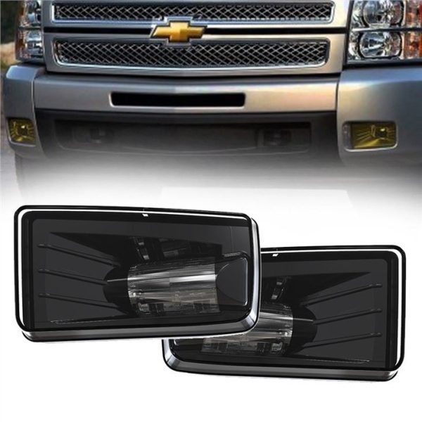 Morsun Square LED Fog Lights Projector Għal Chevy GMC SILVERADO 07-16 Silverado