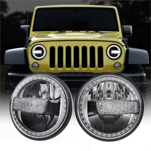 Morsun Unique Design Round Headlamp Projector Bil-Halo Għal Jeep Wrangler Jk