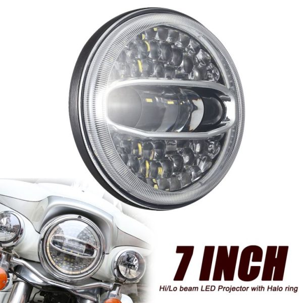 Ġdid 7 pulzieri mmexxija mill-Proġett tal-headlight Għal Harley Davidson 108W Led Mutur Headlight