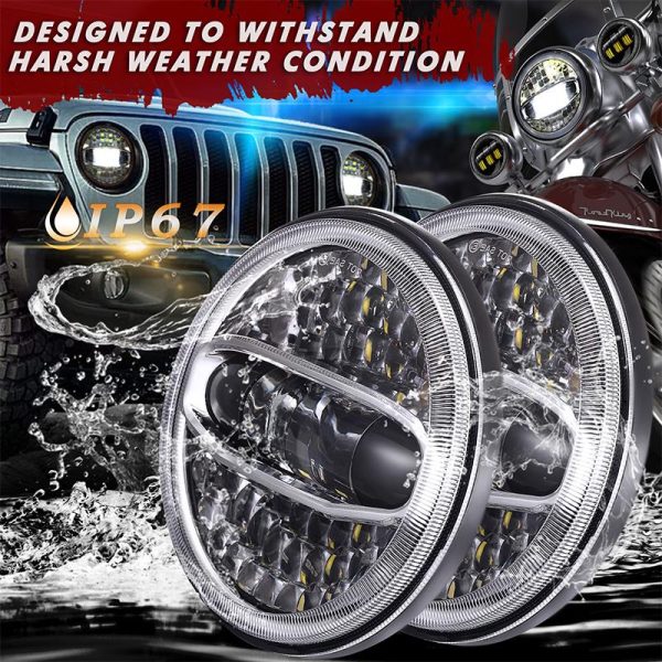 Bejgħ sħun Ġdid 7 Inch 108W LED Headlight Għall-Aċċessorji tal-Muturi Jeep Wrangler JK Għal Harley